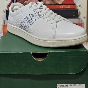 Lacoste Men's White and Blue Sneakers